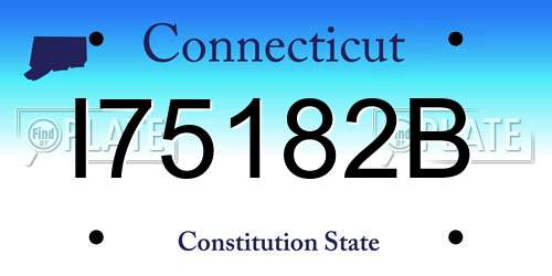 I75182B Connecticut License Plate