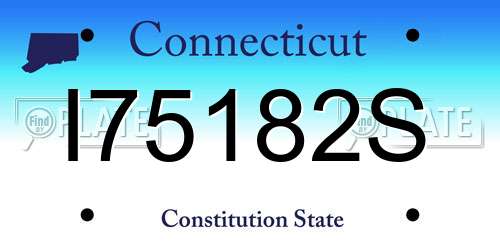 I75182S Connecticut License Plate