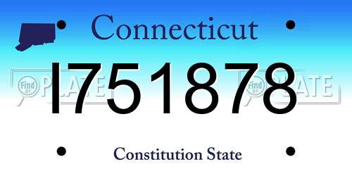I751878 Connecticut License Plate