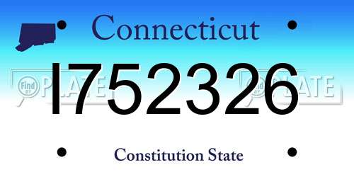 I752326 Connecticut License Plate
