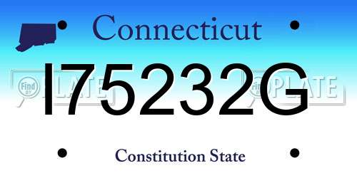 I75232G Connecticut License Plate