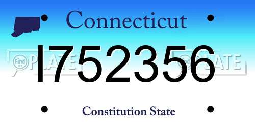 I752356 Connecticut License Plate