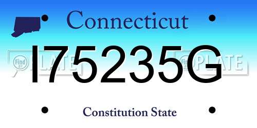 I75235G Connecticut License Plate