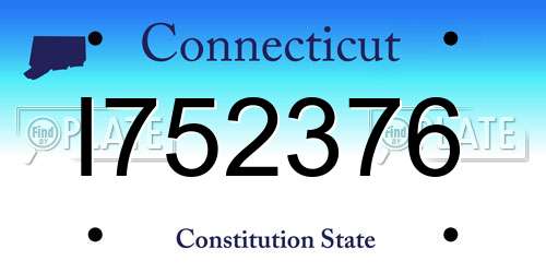 I752376 Connecticut License Plate