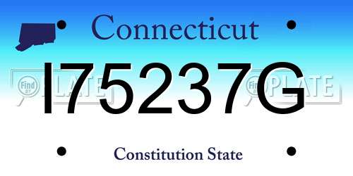I75237G Connecticut License Plate