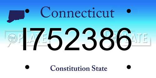 I752386 Connecticut License Plate