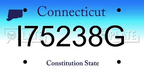 I75238G Connecticut License Plate