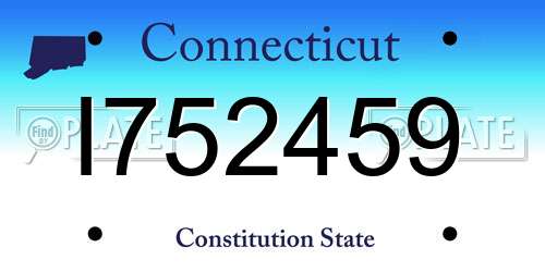 I752459 Connecticut License Plate