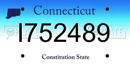 I752489 Connecticut License Plate