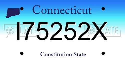 I75252X Connecticut License Plate