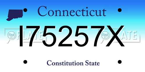 I75257X Connecticut License Plate