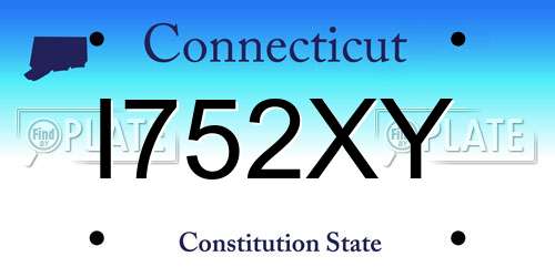 I752XY Connecticut License Plate
