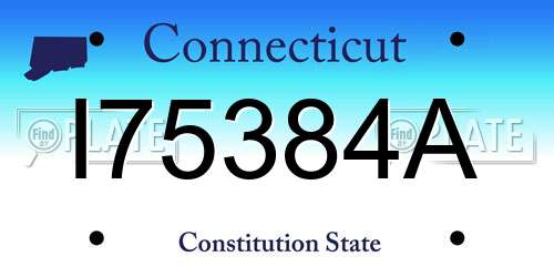I75384A Connecticut License Plate