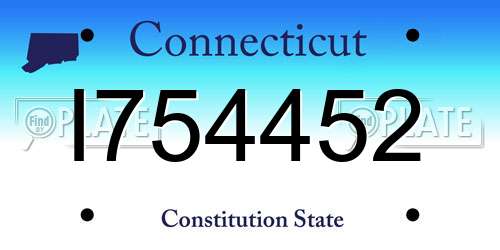 I754452 Connecticut License Plate
