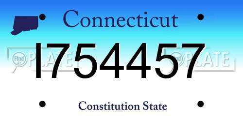 I754457 Connecticut License Plate