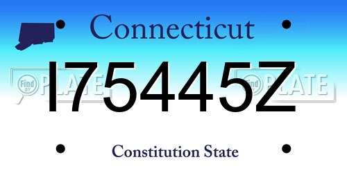 I75445Z Connecticut License Plate