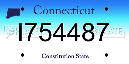 I754487 Connecticut License Plate