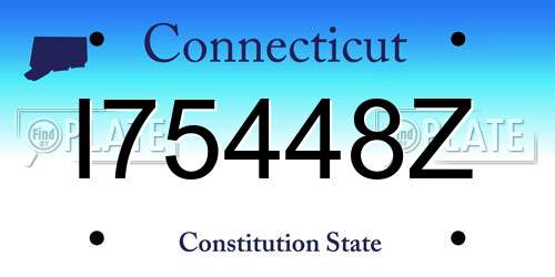 I75448Z Connecticut License Plate