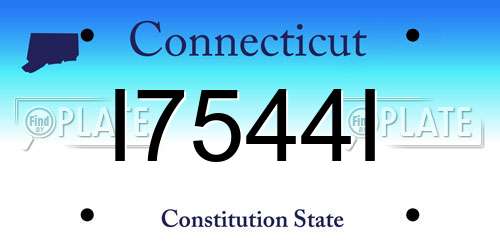 I7544I Connecticut License Plate