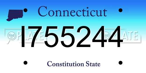 I755244 Connecticut License Plate