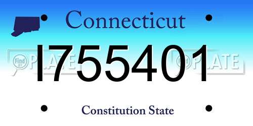 I755401 Connecticut License Plate