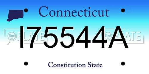 I75544A Connecticut License Plate