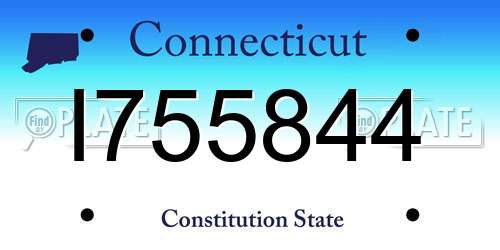 I755844 Connecticut License Plate