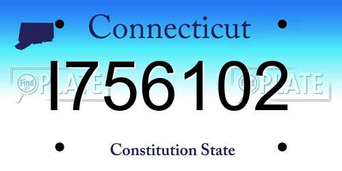 I756102 Connecticut License Plate