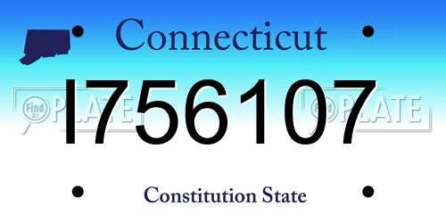 I756107 Connecticut License Plate