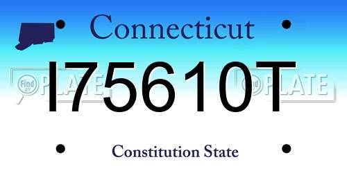 I75610T Connecticut License Plate