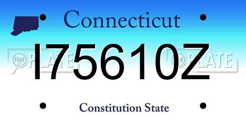 I75610Z Connecticut License Plate