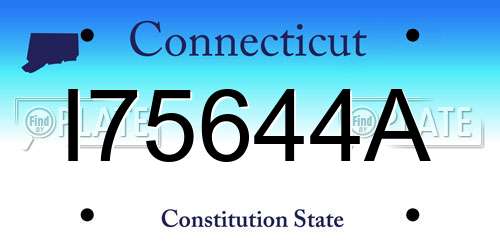 I75644A Connecticut License Plate