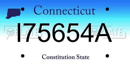 I75654A Connecticut License Plate
