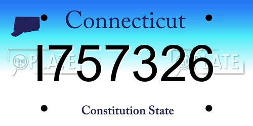 I757326 Connecticut License Plate