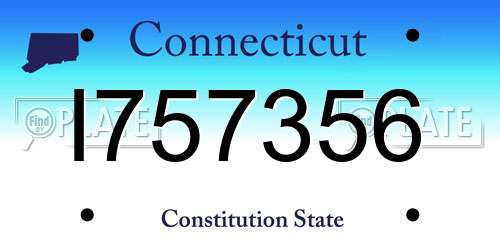I757356 Connecticut License Plate