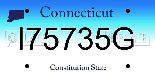 I75735G Connecticut License Plate