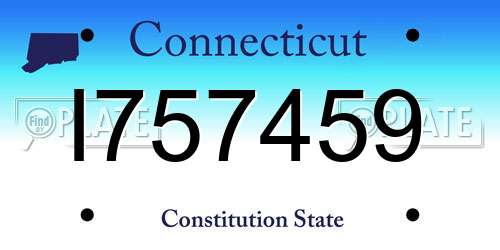 I757459 Connecticut License Plate