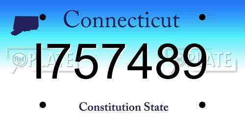 I757489 Connecticut License Plate