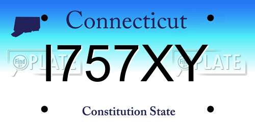 I757XY Connecticut License Plate