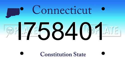 I758401 Connecticut License Plate