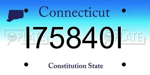 I75840I Connecticut License Plate
