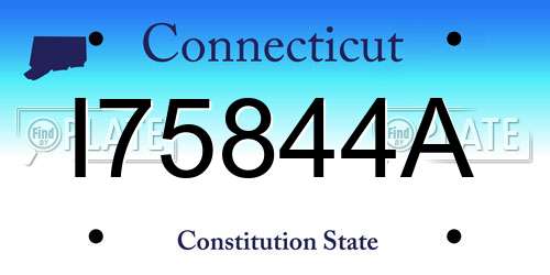 I75844A Connecticut License Plate