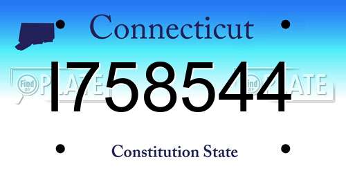 I758544 Connecticut License Plate