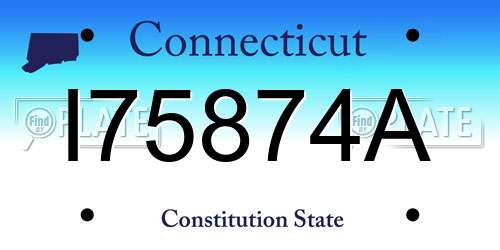 I75874A Connecticut License Plate