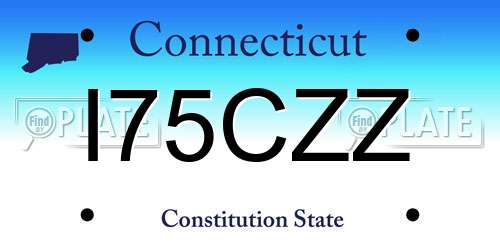 I75CZZ Connecticut License Plate