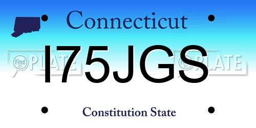 I75JGS Connecticut License Plate