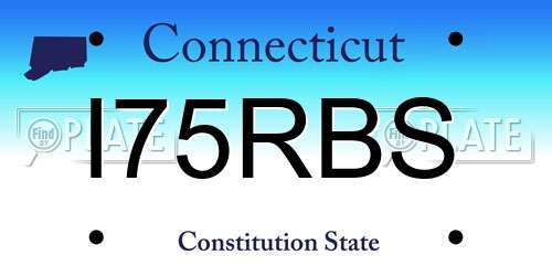 I75RBS Connecticut License Plate