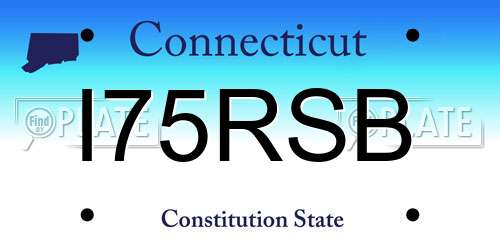 I75RSB Connecticut License Plate