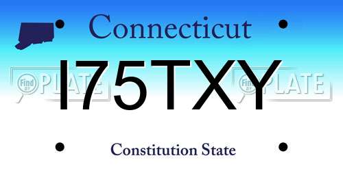 I75TXY Connecticut License Plate