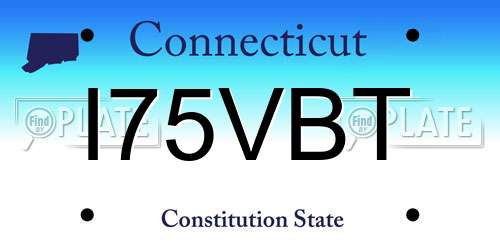 I75VBT Connecticut License Plate